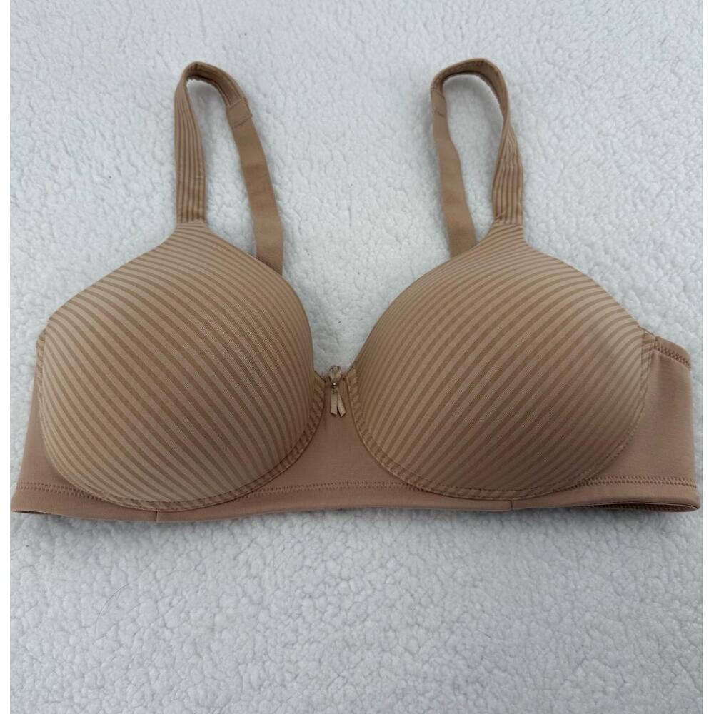 Vanity Fair 7238972338 Beige Striped‎ Underwire Adjustable Straps Bra Womens 36C